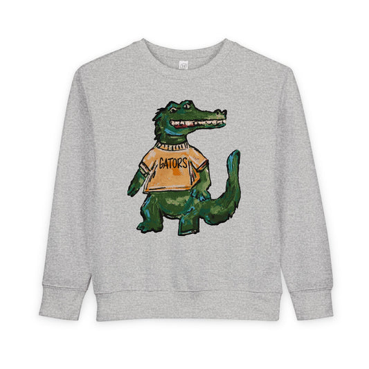 Gators Abstract Toddler Sweatshirt - 'Patriots' Retro Script Kids Crewneck, Soft Vintage-Inspired Team Pullover