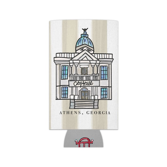 Georgia City Hall Athens, Georgia Can Cooler - Vintage Style Beverage Insulator, Perfect for Tailgating, Picnics, Summer Parties, Graduation Celebrations