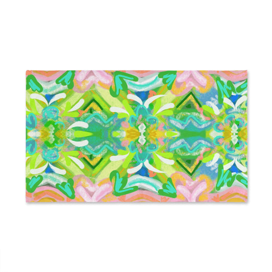 Park Lane Vibrant Floral Hand Towel, Colorful Kitchen Towel, Boho Home Decor, Eco-Friendly Gift, Summer Beach Accessory
