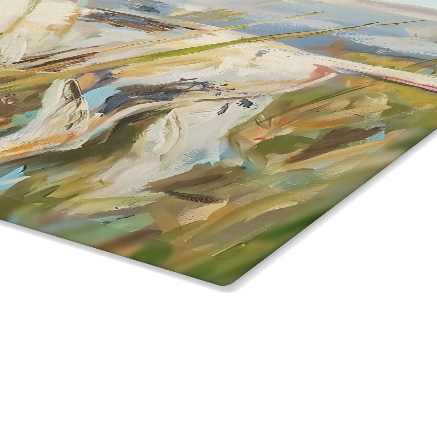 High Pointer Dog in Tall Grass Glass Cutting Board | Rustic Hunting Kitchen Décor