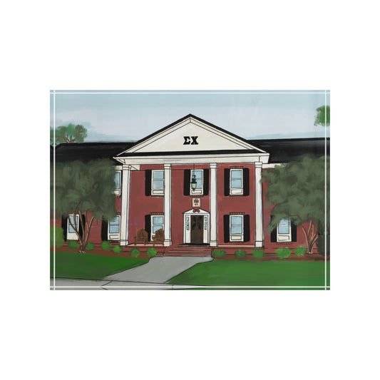 Greek Fraternity House Illustration Photo Block | Campus Keepsake