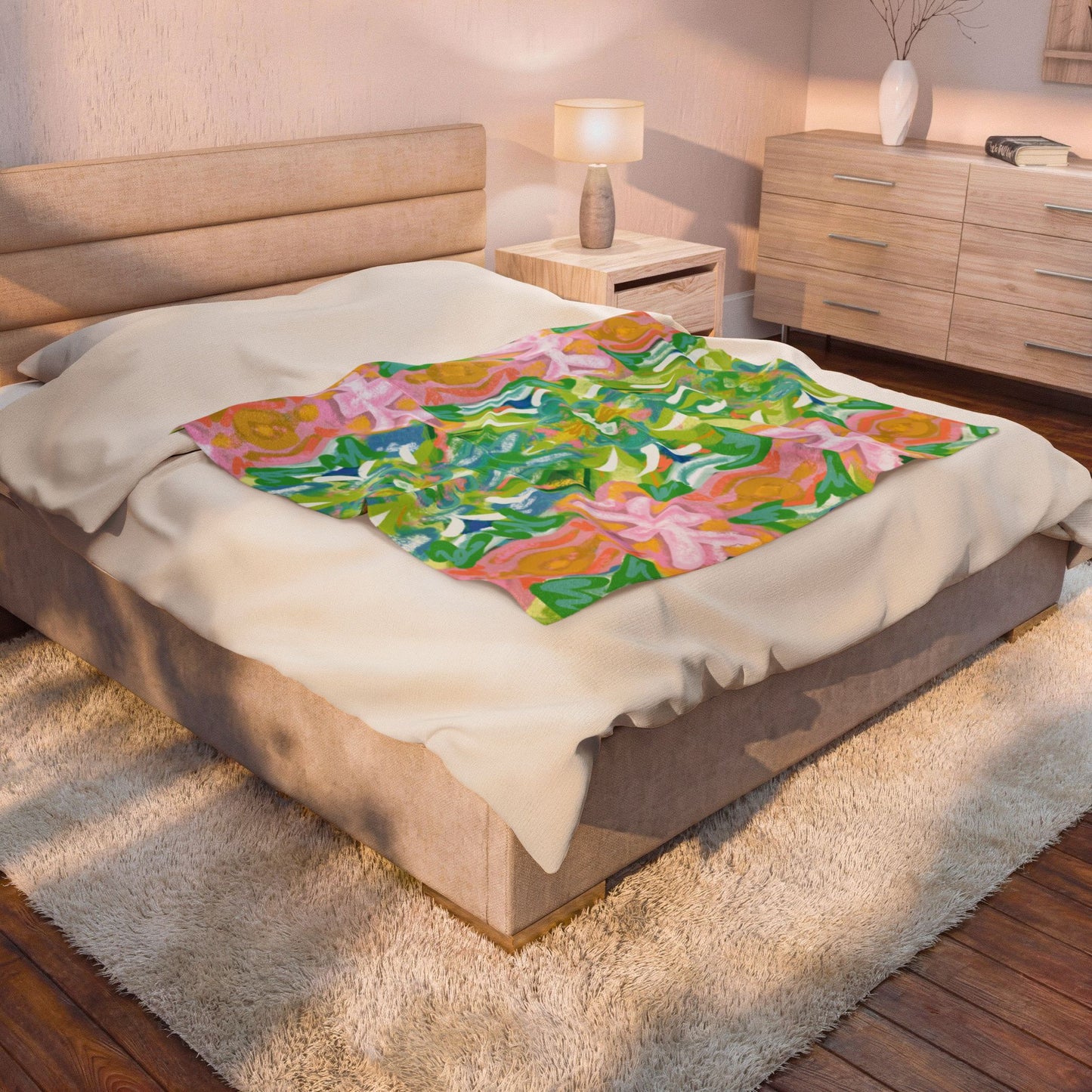 Park Lane Plush Blanket — Park Lane Vibrant Custom Illustration by Little Highpoint Home