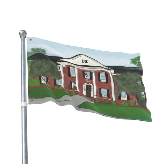 Greek Sigma Chi Fraternity House Georgia Southern Eagles Illustration Flag | Double Sided Flag, College House Decor