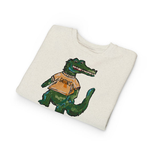 Gators Abstract Toddler Sweatshirt - 'Patriots' Retro Script Kids Crewneck, Soft Vintage-Inspired Team Pullover