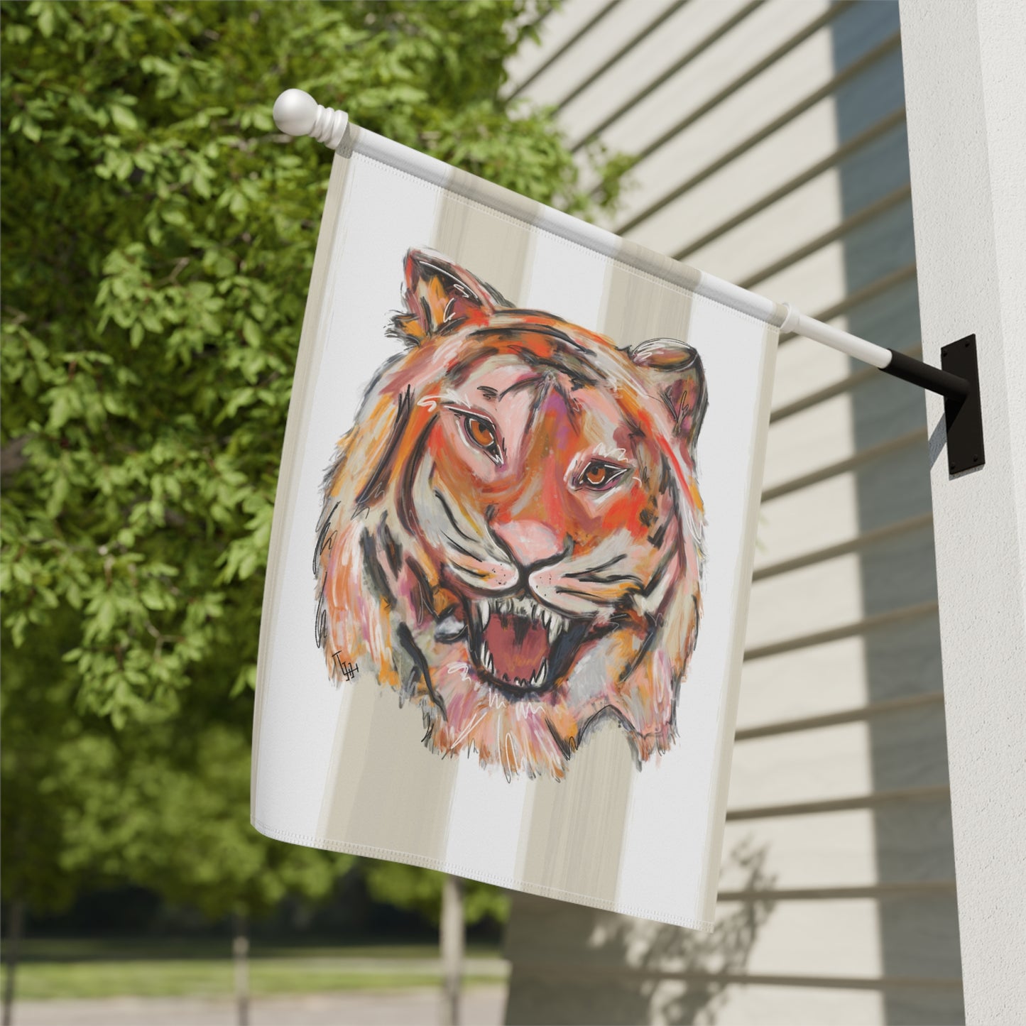 Tiger Mascot Garden House Flag Banner