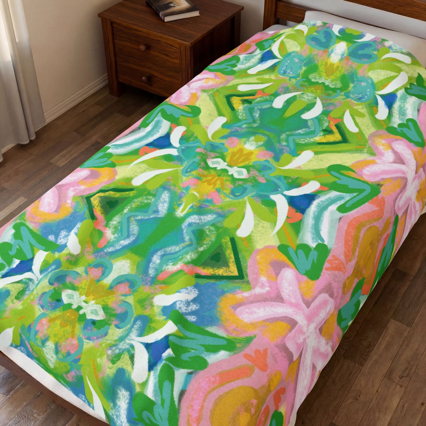 Park Lane Plush Blanket — Park Lane Vibrant Custom Illustration by Little Highpoint Home