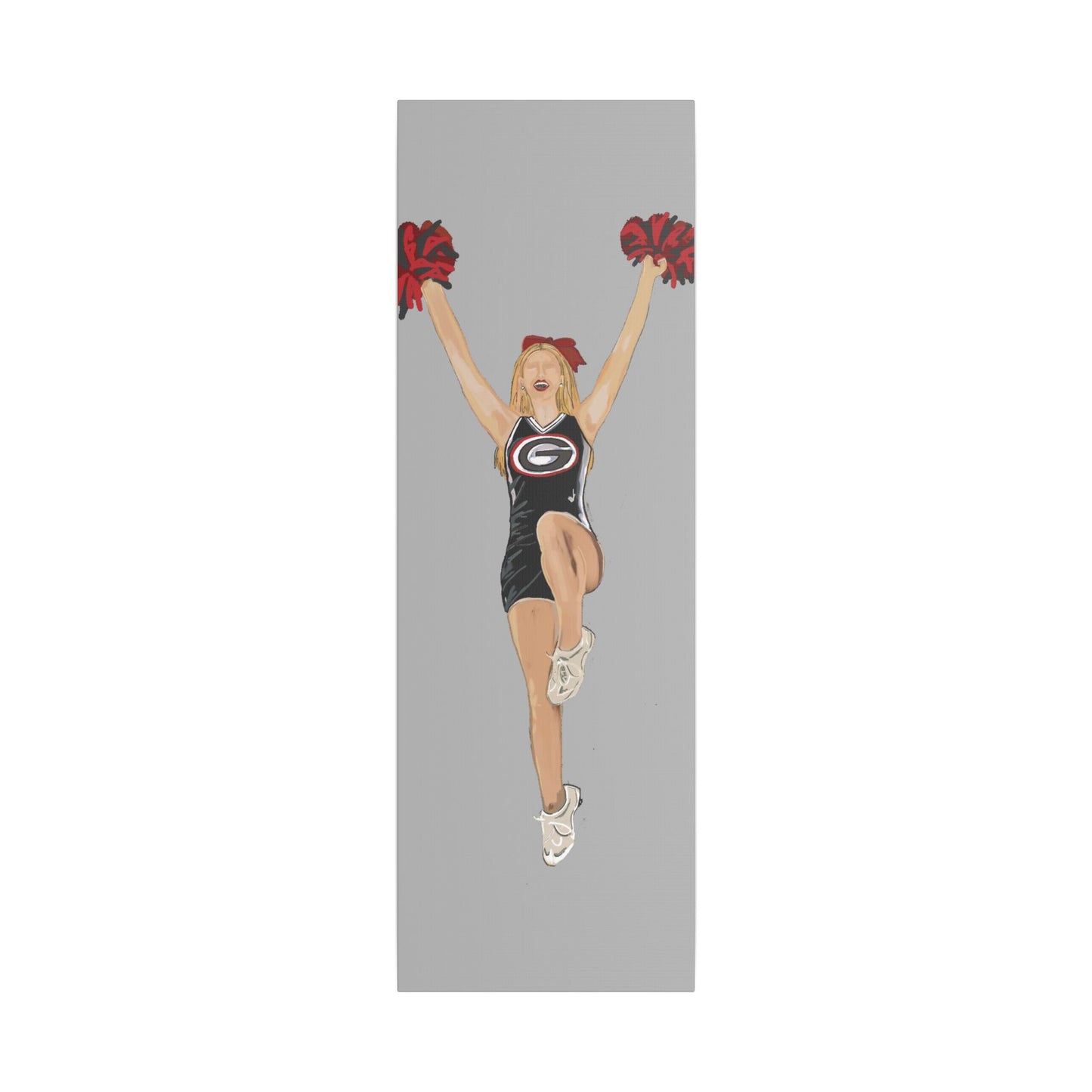 Buldldog Cheerleader Canvas Wall Art, Cheer Decoration, College Spirit Decor, Dorm Room Art, Team Pride Wall Hanging