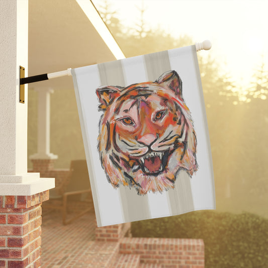 Tiger Mascot Garden House Flag Banner