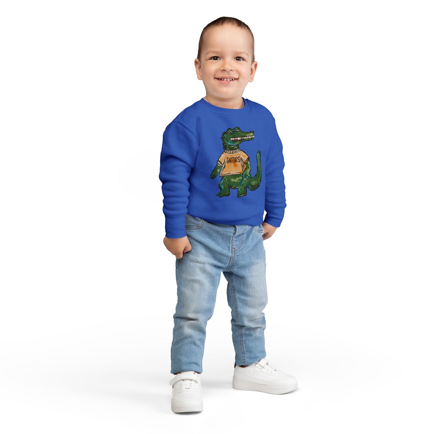 Gators Abstract Toddler Sweatshirt - 'Patriots' Retro Script Kids Crewneck, Soft Vintage-Inspired Team Pullover