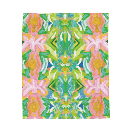 Park Lane Plush Blanket — Park Lane Vibrant Custom Illustration by Little Highpoint Home
