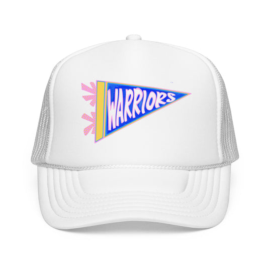 Warriors Pennant Trucker Hat — Retro Foam Cap