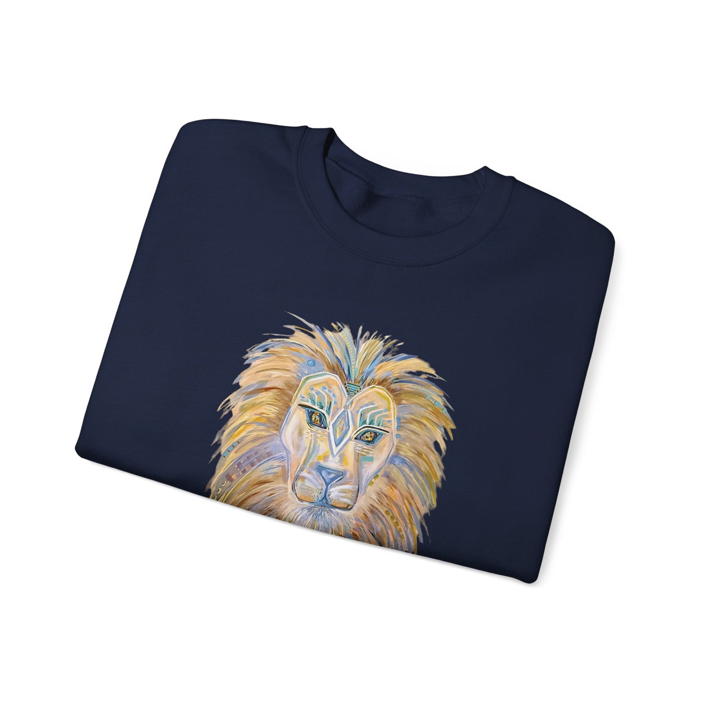 Lion Head Painting Crewneck Sweatshirt |original painting  made for Digital Artwork reproduction, Lion Portrait
