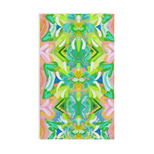 Park Lane Vibrant Floral Hand Towel, Colorful Kitchen Towel, Boho Home Decor, Eco-Friendly Gift, Summer Beach Accessory