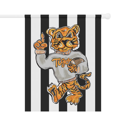 River Football Garden Flag — Clemson Auburn Tiger Stripe House Banner