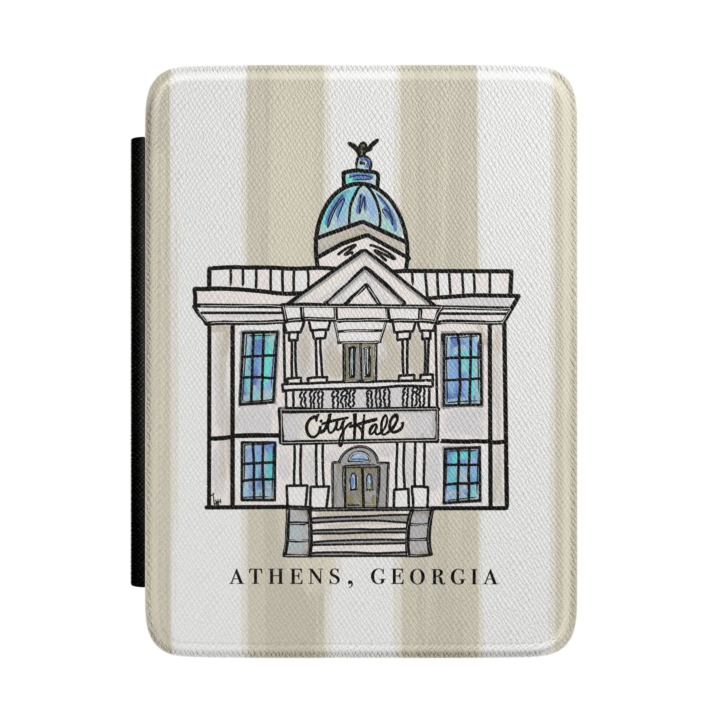 Athens Georgia City Hall Art Kindle Case Athens Landmark Illustration