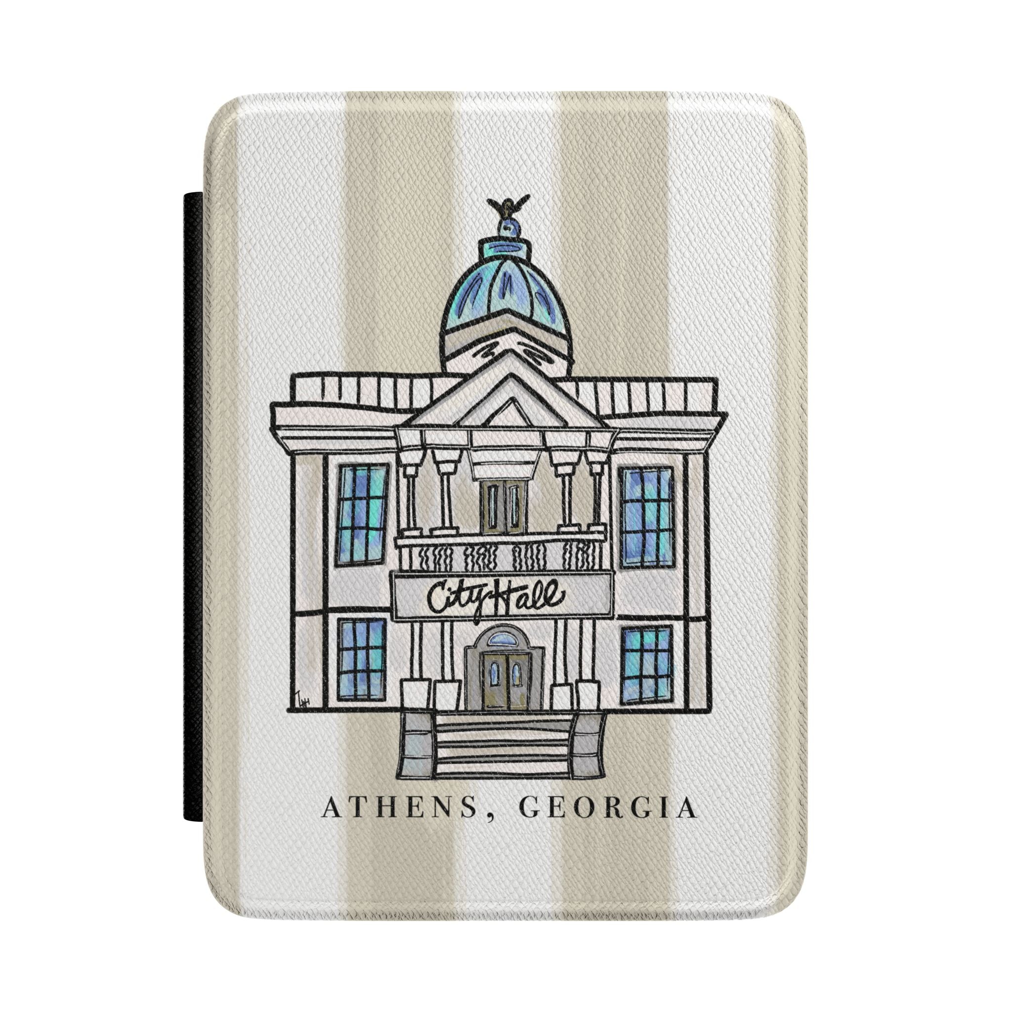 Athens Georgia City Hall Art Kindle Case Athens Landmark Illustration