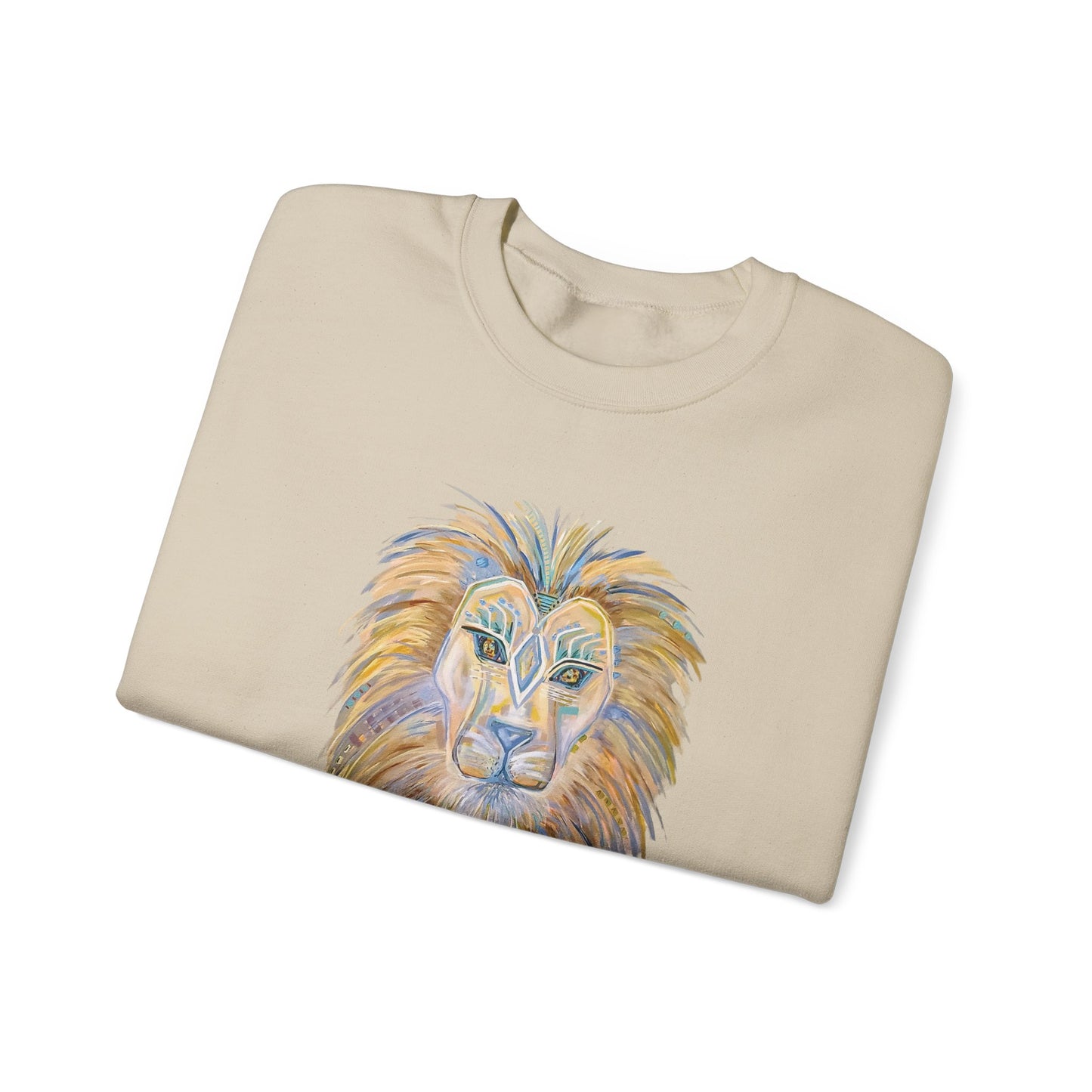 Lion Head Painting Crewneck Sweatshirt |original painting  made for Digital Artwork reproduction, Lion Portrait