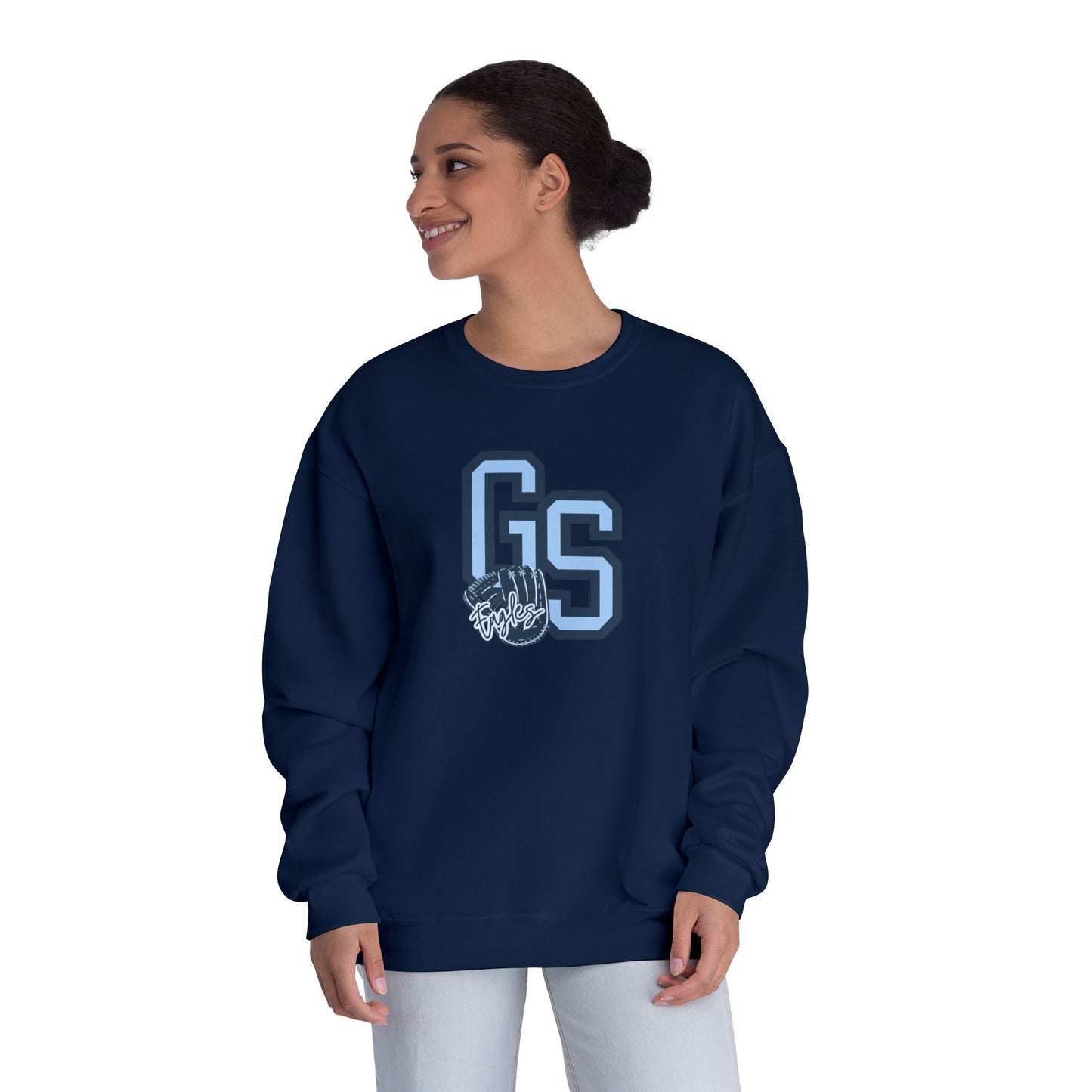 Georgia Southern Eagles Baseball Crewneck Sweatshirt — Tone-on-Tone Blue