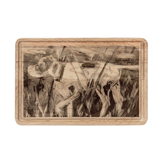 Pointer Puppy Wooden Cutting Board | Engraved Fish Camp Artwork