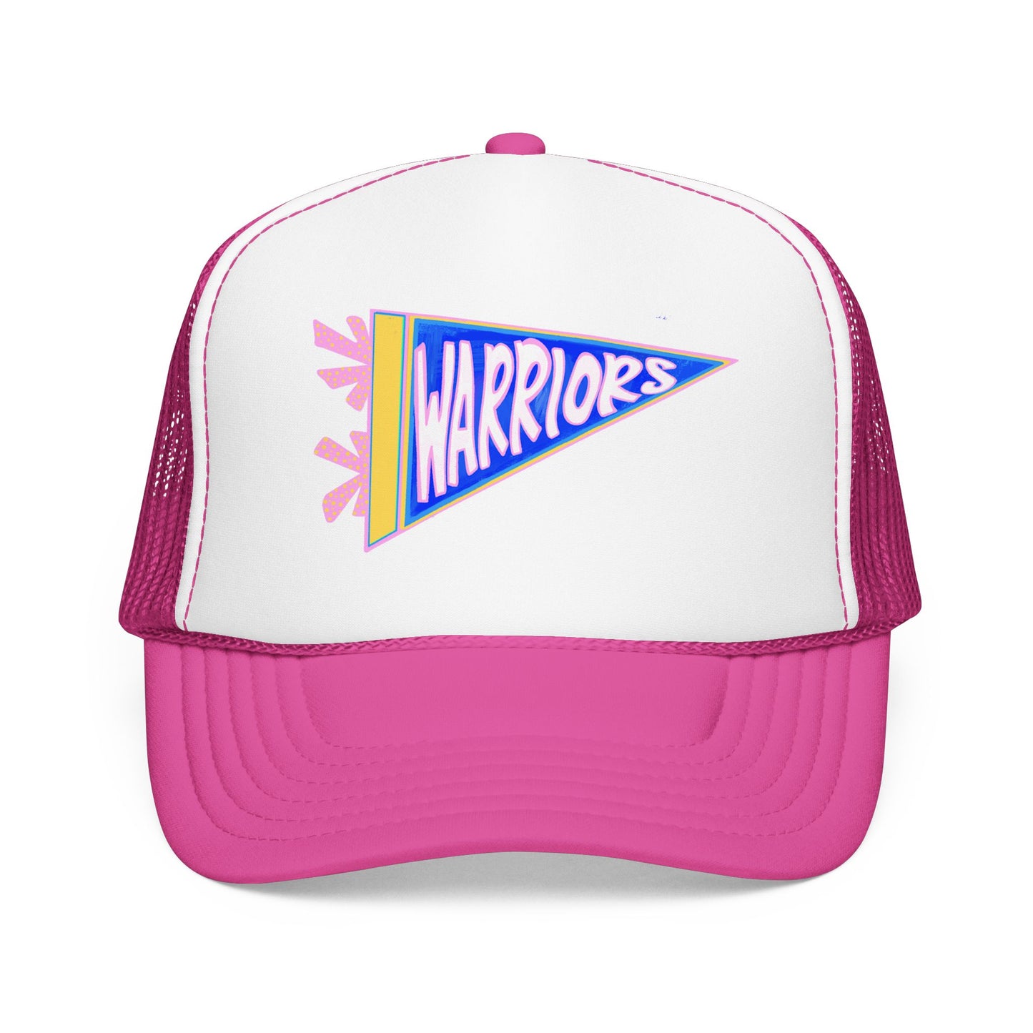Warriors Pennant Trucker Hat — Retro Foam Cap