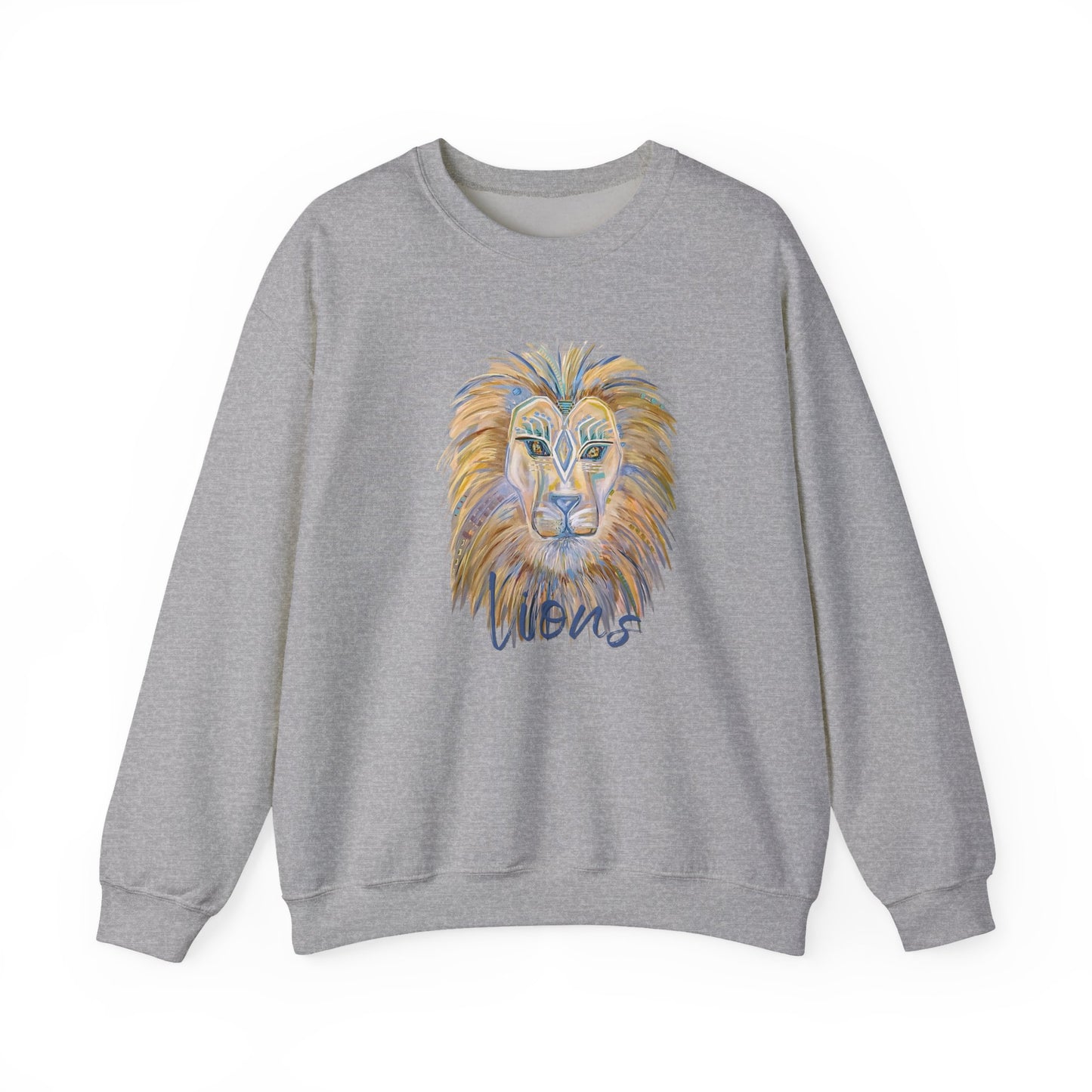 Lion Head Painting Crewneck Sweatshirt |original painting  made for Digital Artwork reproduction, Lion Portrait