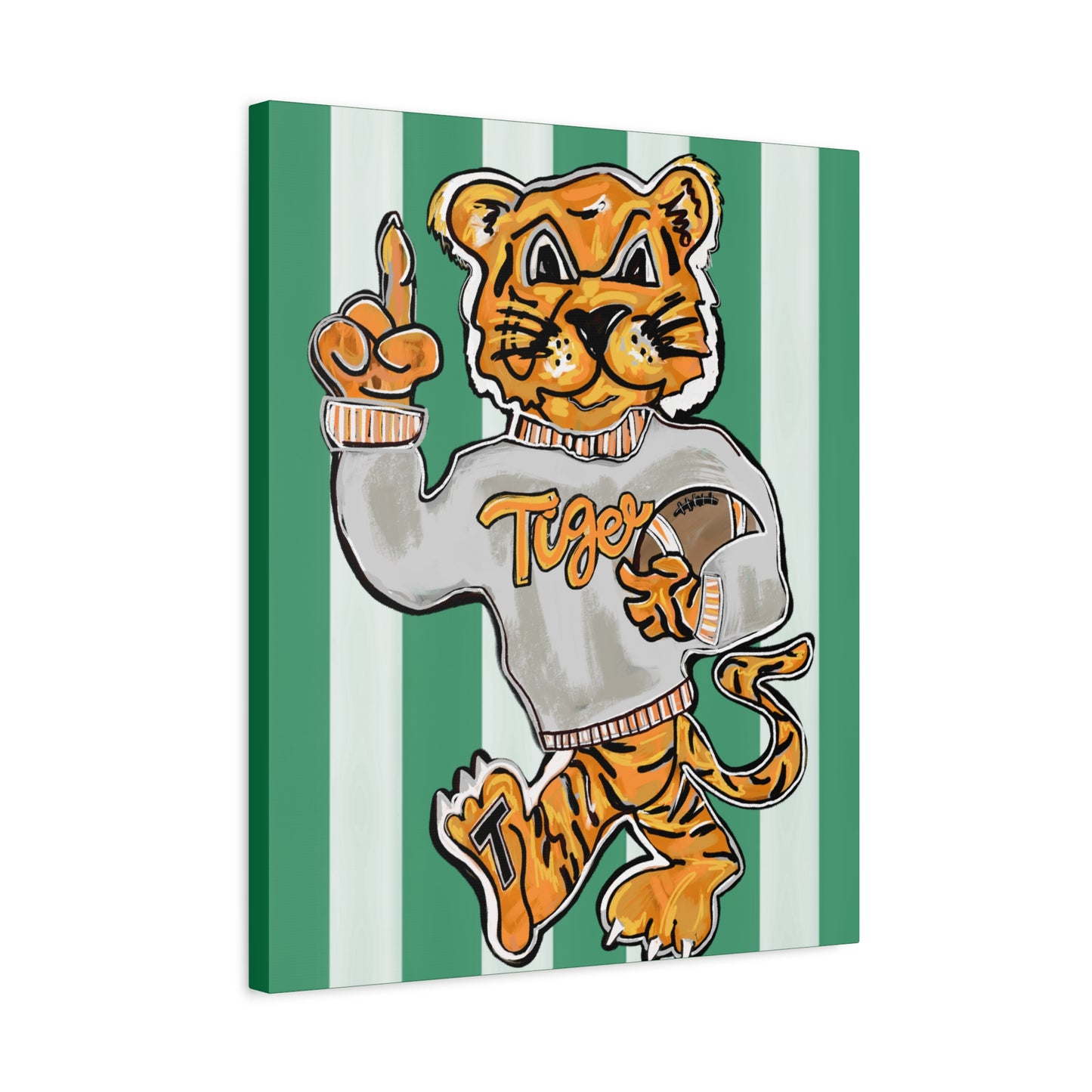 Tiger Walk Football Matte Canvas Print — Stretched Wall Art