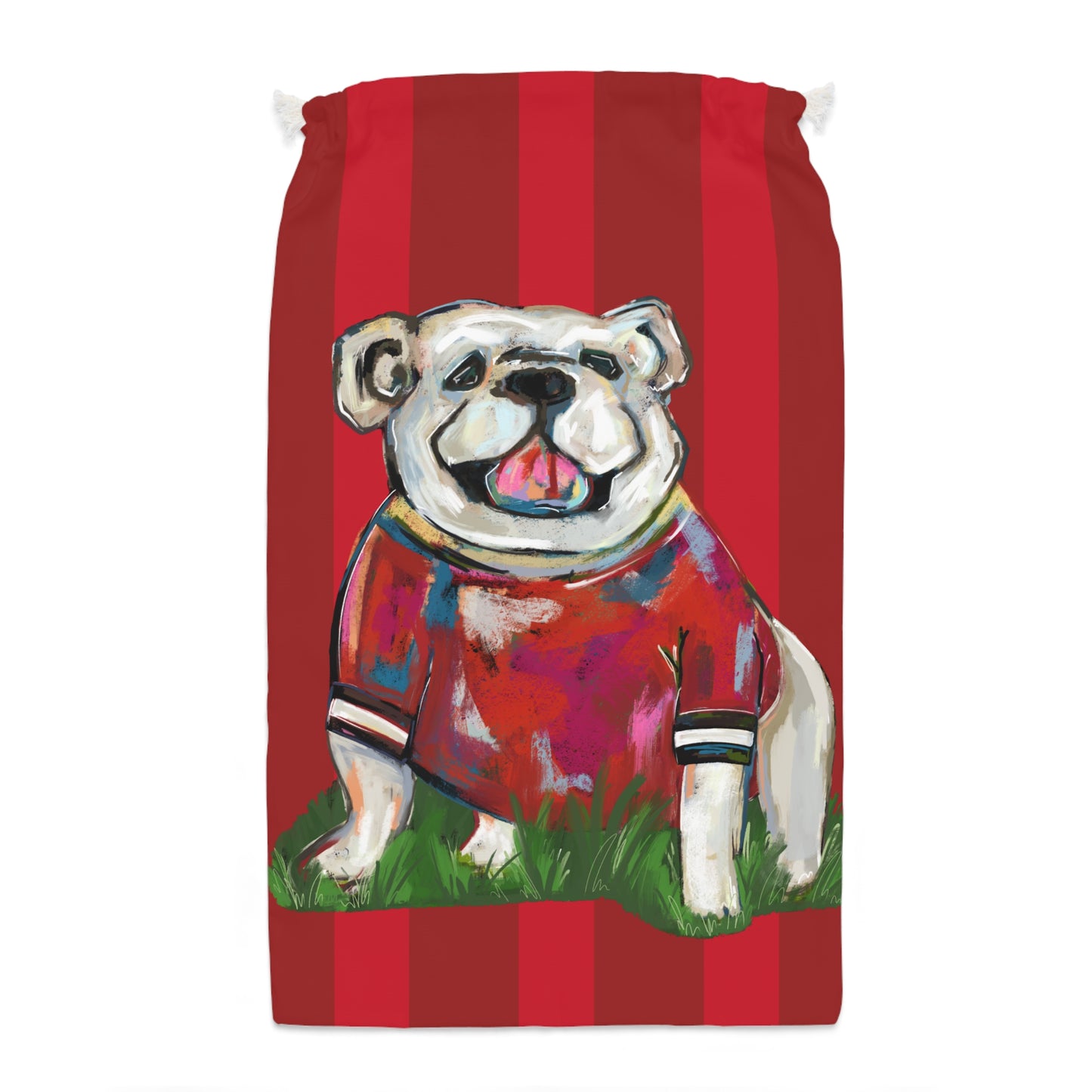 BullDawg Drawstring Sack Red stripe Bag