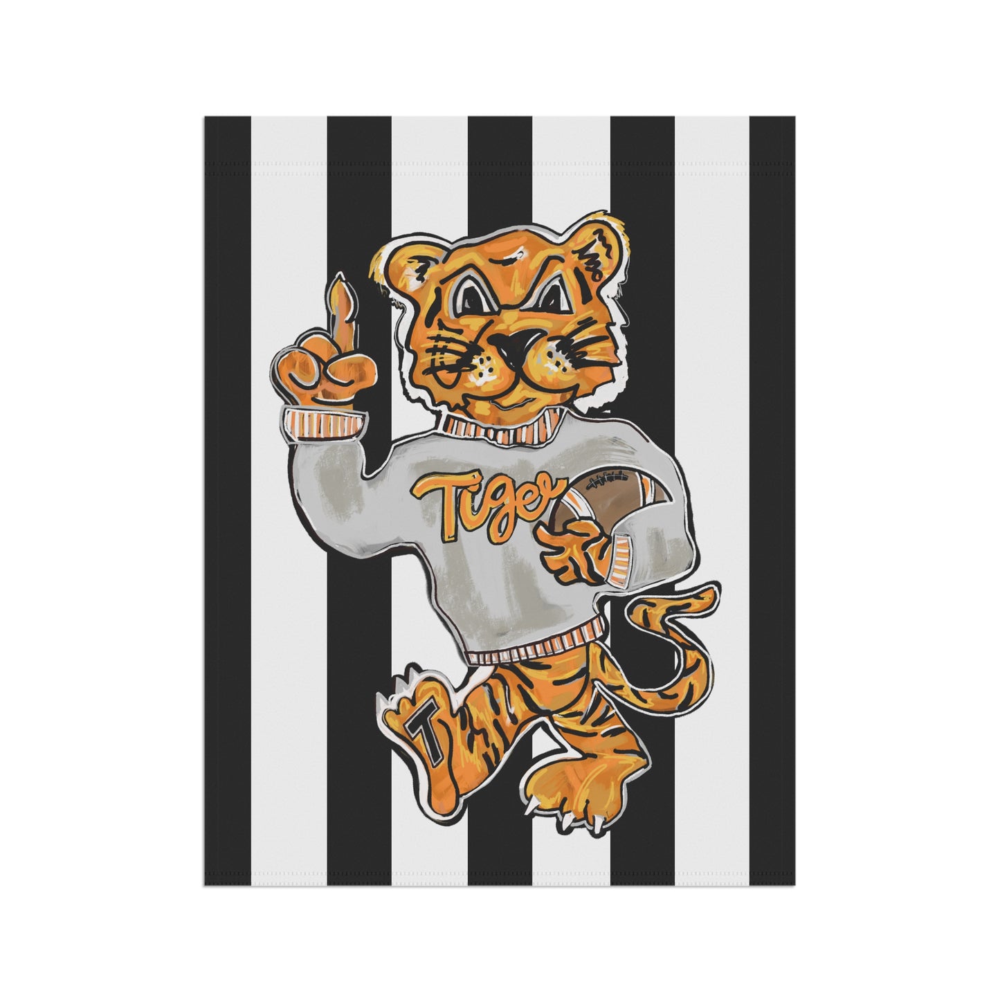 River Football Garden Flag — Clemson Auburn Tiger Stripe House Banner