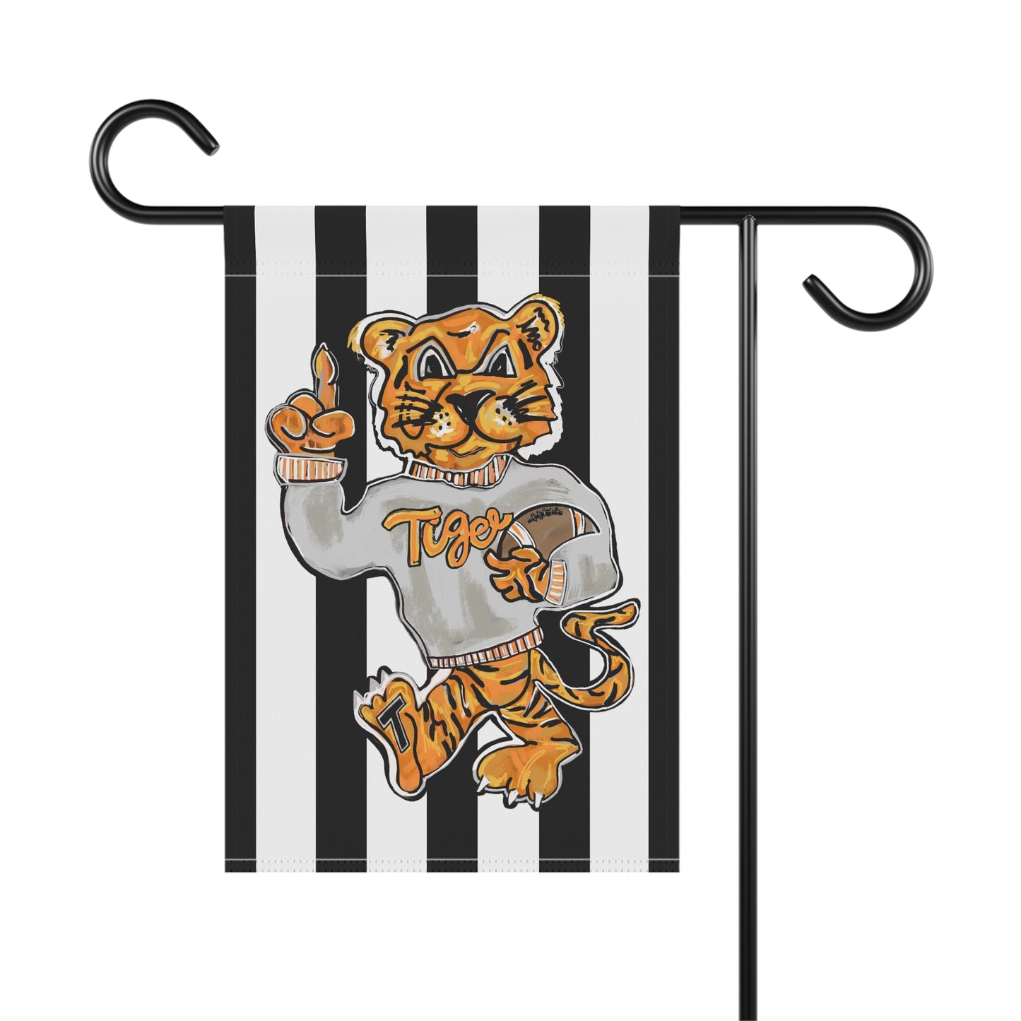 River Football Garden Flag — Clemson Auburn Tiger Stripe House Banner