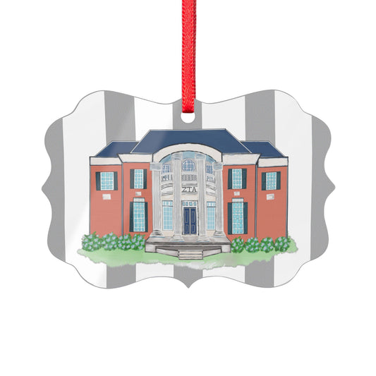 Greek Sorority GSU House Acrylic Ornament — Colonial Brick House Illustration Holiday Decoration