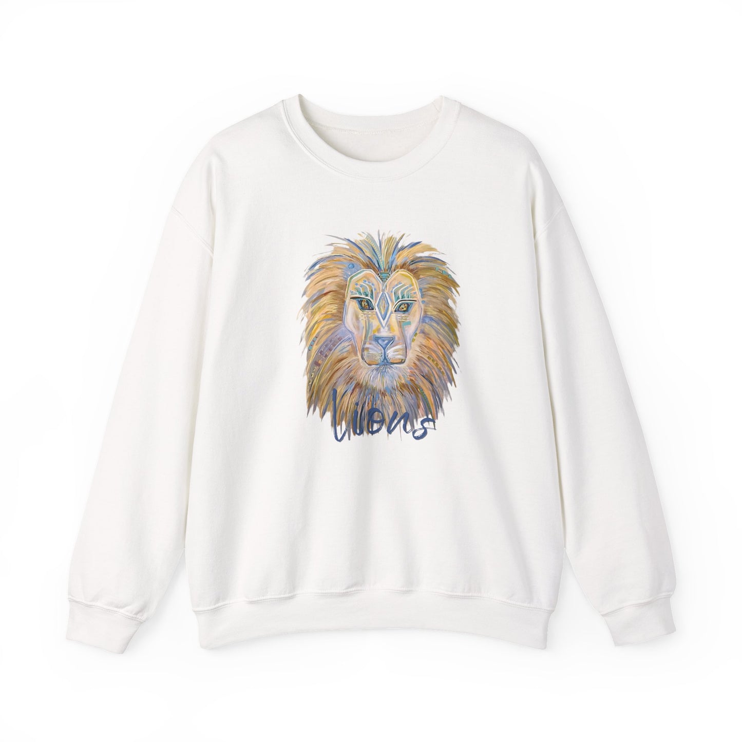 Lion Head Painting Crewneck Sweatshirt |original painting  made for Digital Artwork reproduction, Lion Portrait