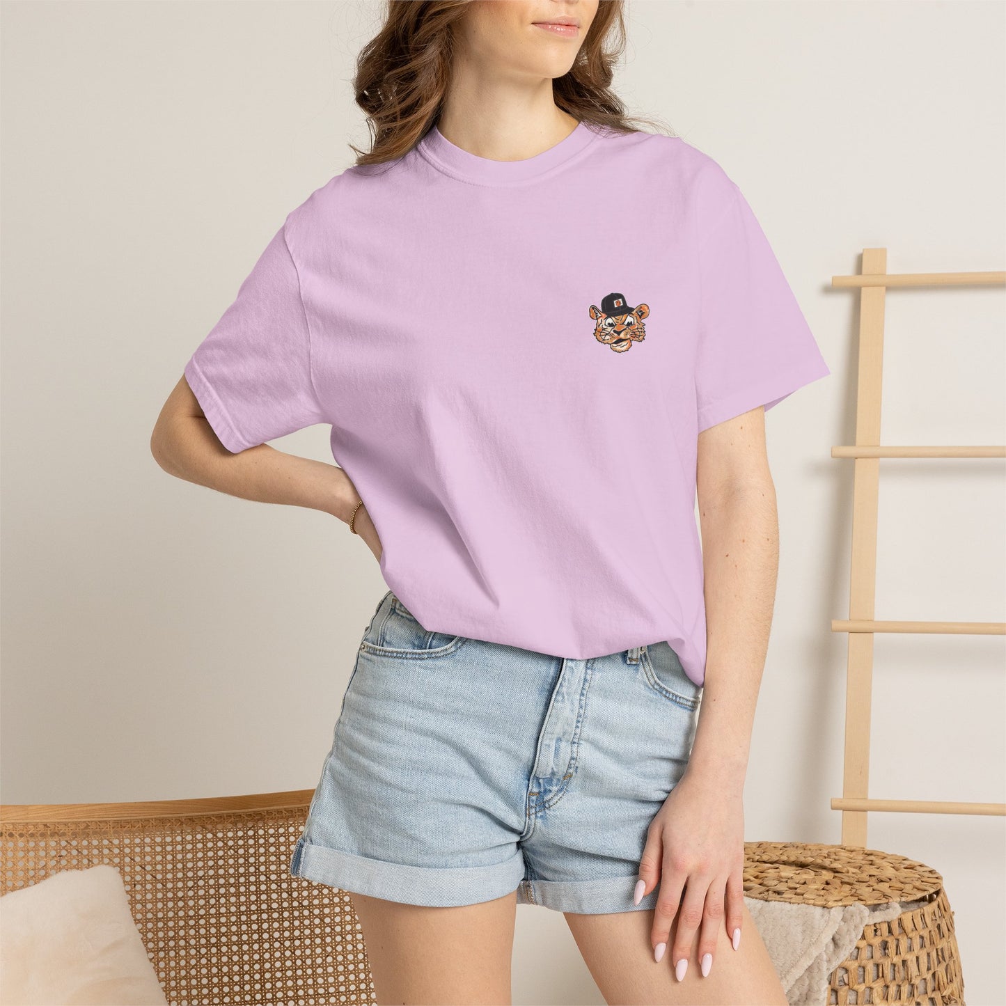 Tigers Tilted Hat Unisex Garment-Dyed T-shirt