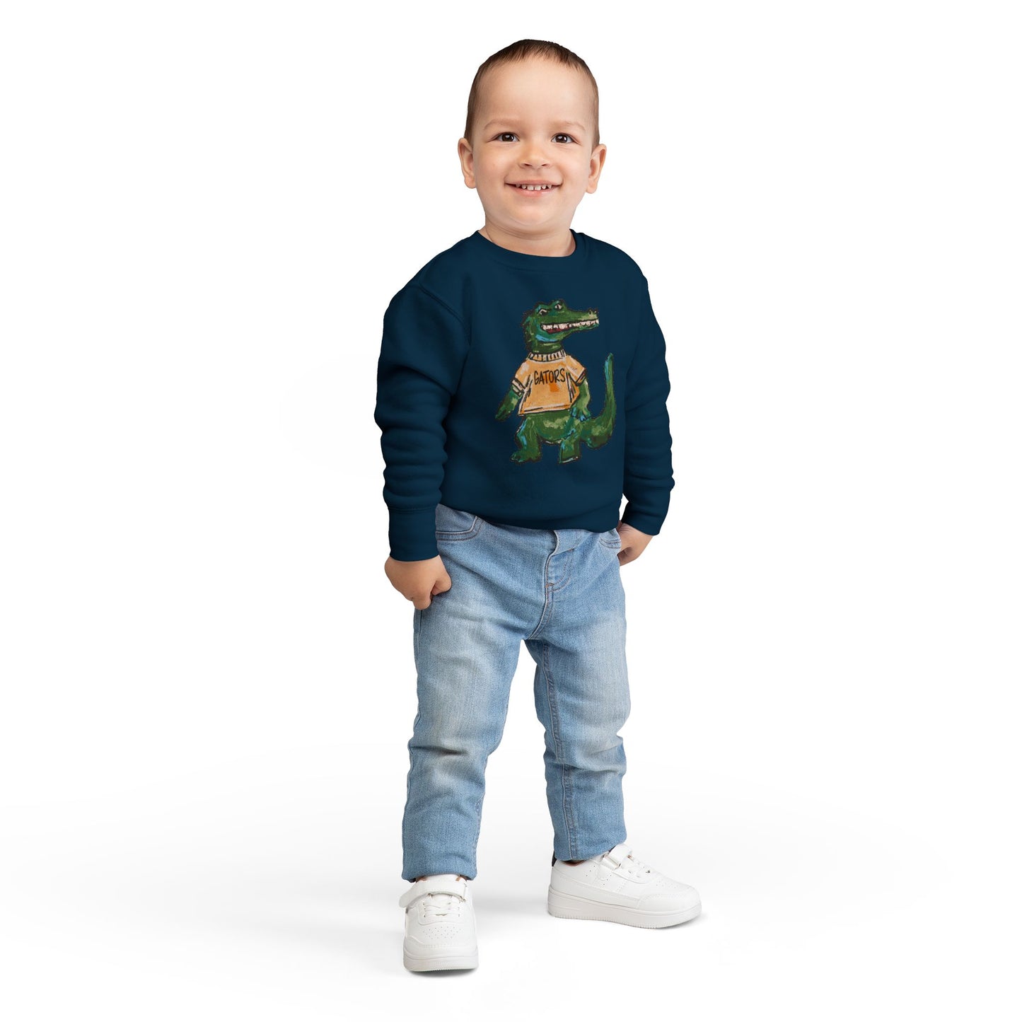 Gators Abstract Toddler Sweatshirt - 'Patriots' Retro Script Kids Crewneck, Soft Vintage-Inspired Team Pullover