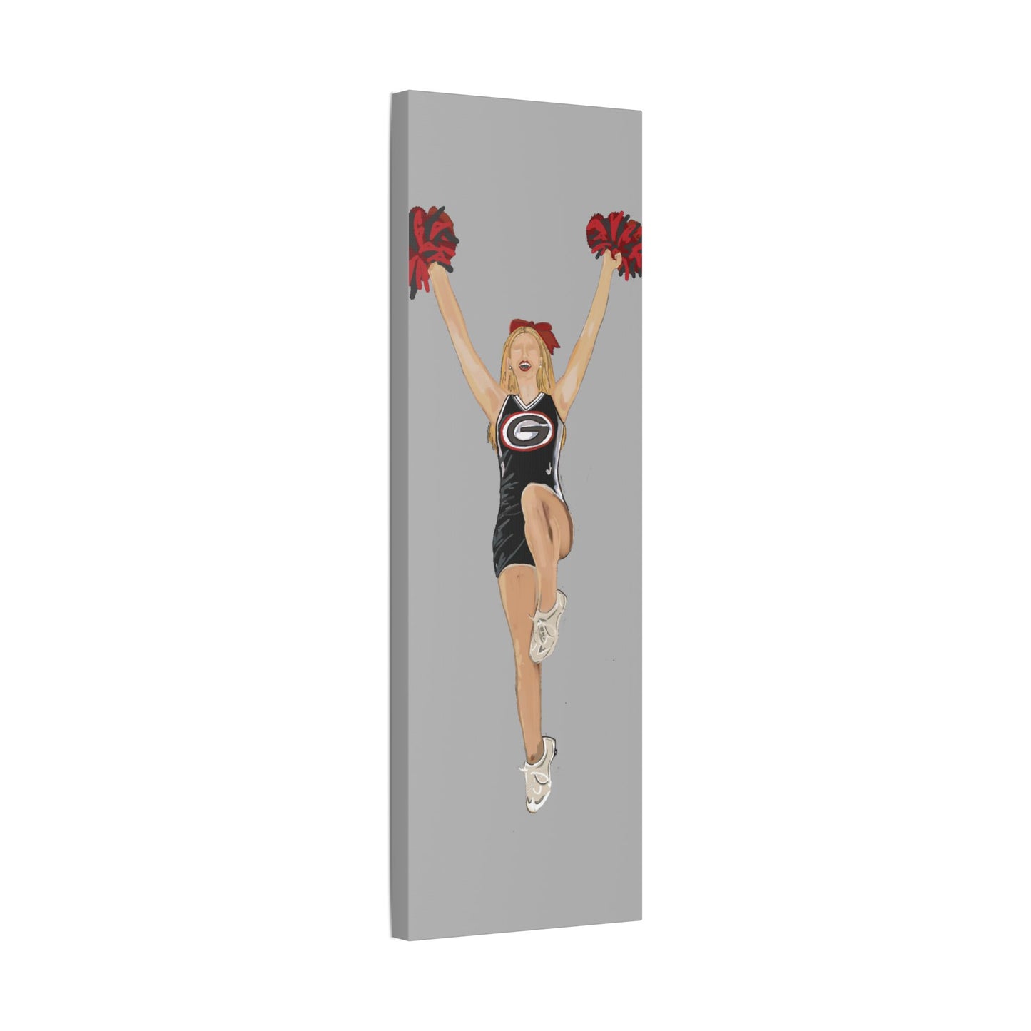 Buldldog Cheerleader Canvas Wall Art, Cheer Decoration, College Spirit Decor, Dorm Room Art, Team Pride Wall Hanging