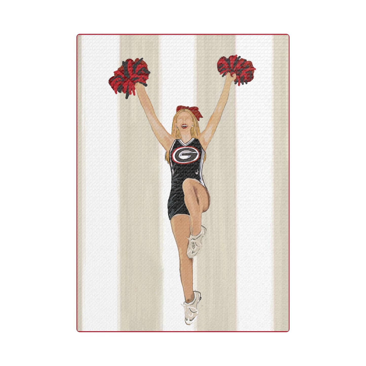 Buldldog Cheerleader Canvas Wall Art, Cheer Decoration, College Spirit Decor, Dorm Room Art, Team Pride Wall Hanging