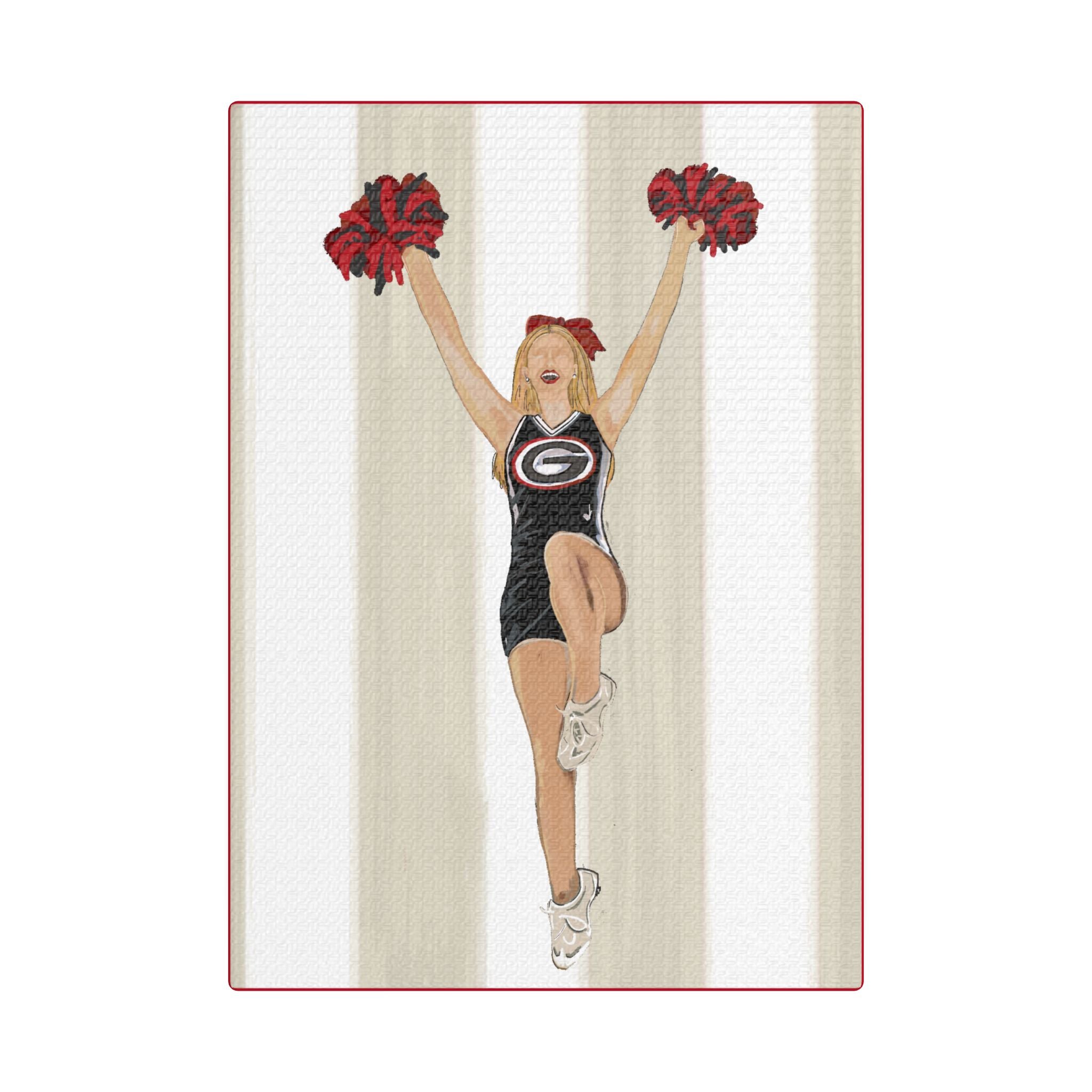 Buldldog Cheerleader Canvas Wall Art, Cheer Decoration, College Spirit Decor, Dorm Room Art, Team Pride Wall Hanging