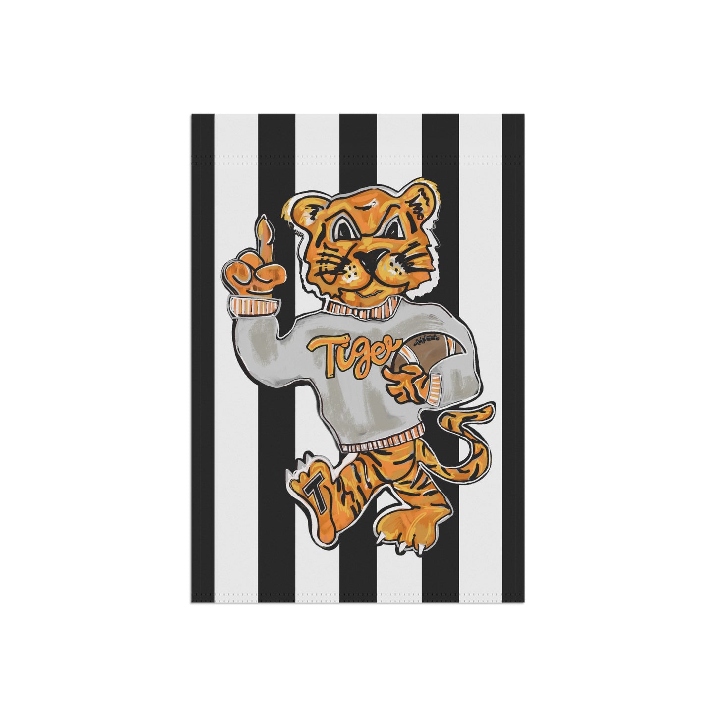 River Football Garden Flag — Clemson Auburn Tiger Stripe House Banner