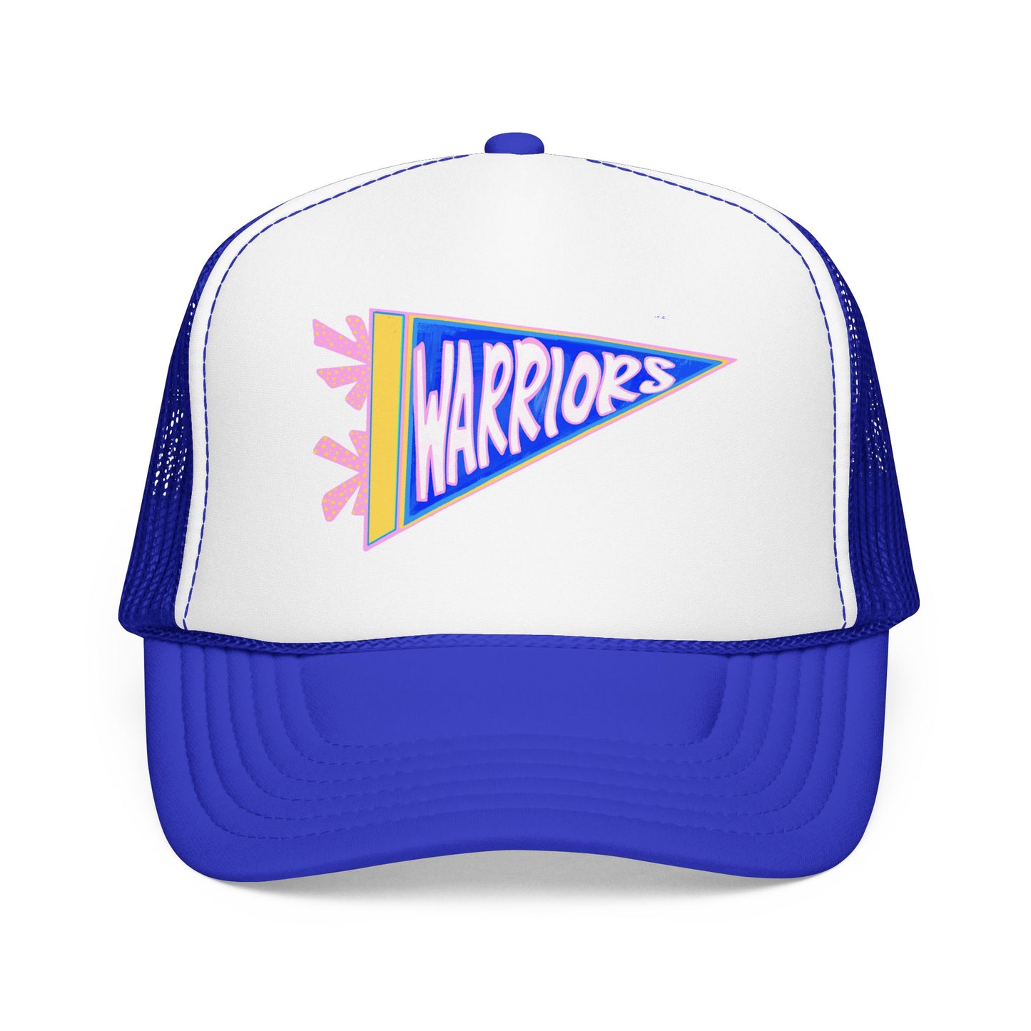 Warriors Pennant Trucker Hat — Retro Foam Cap