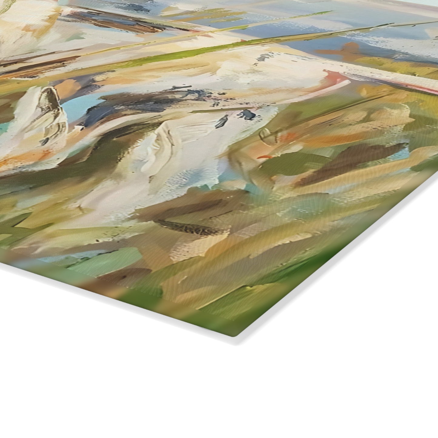 High Pointer Dog in Tall Grass Glass Cutting Board | Rustic Hunting Kitchen Décor