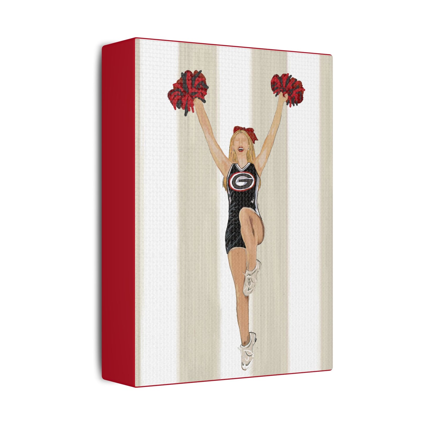 Buldldog Cheerleader Canvas Wall Art, Cheer Decoration, College Spirit Decor, Dorm Room Art, Team Pride Wall Hanging