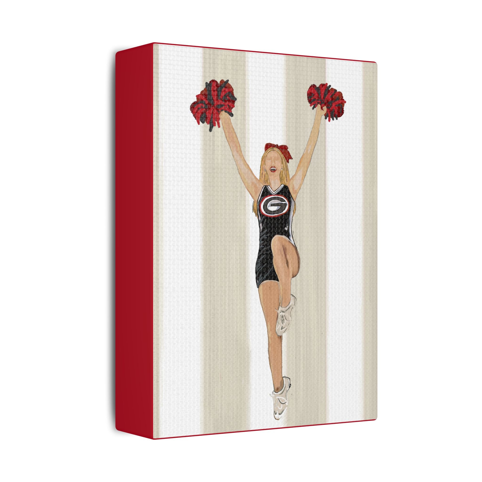 Buldldog Cheerleader Canvas Wall Art, Cheer Decoration, College Spirit Decor, Dorm Room Art, Team Pride Wall Hanging