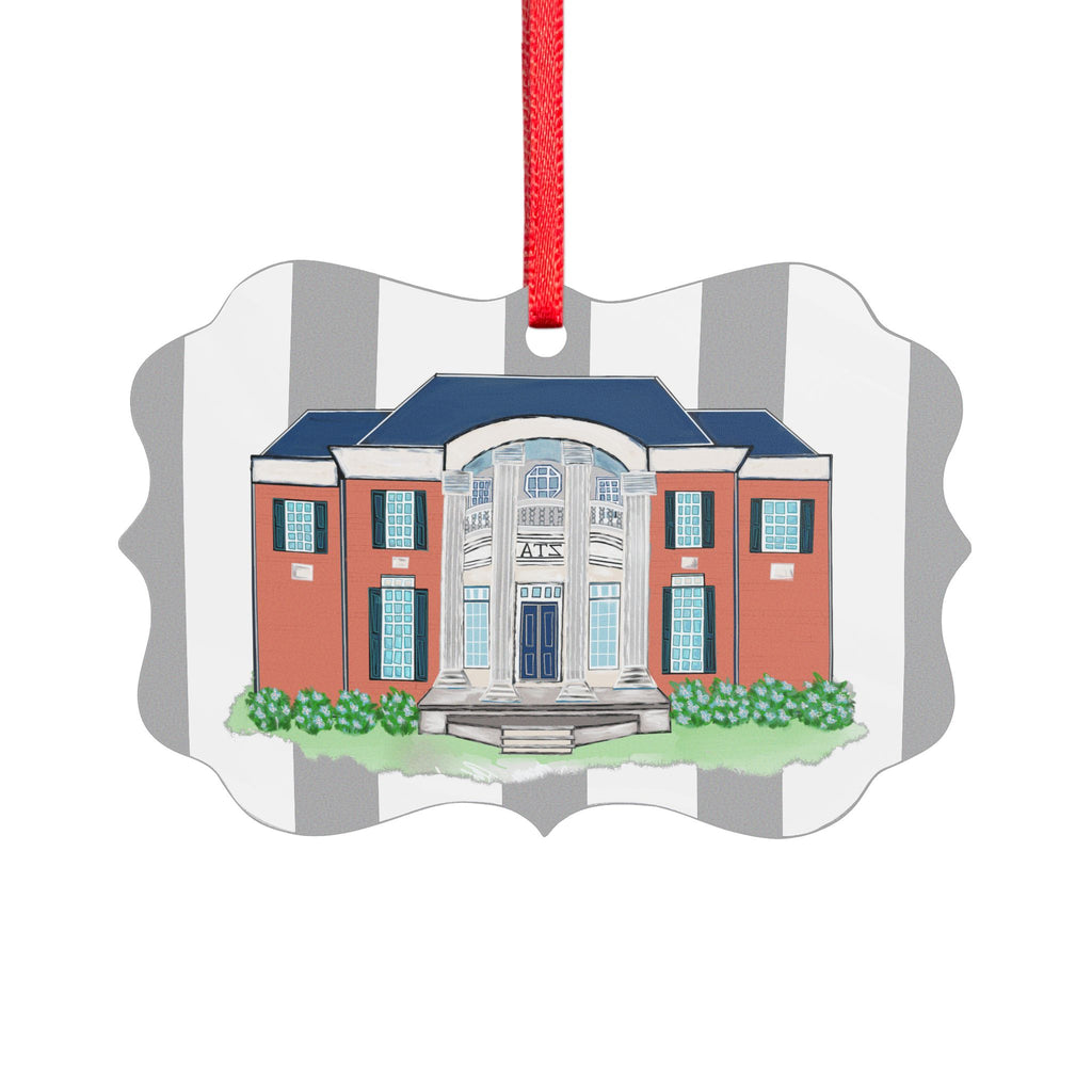 Greek Sorority GSU House Acrylic Ornament — Colonial Brick House Illustration Holiday Decoration
