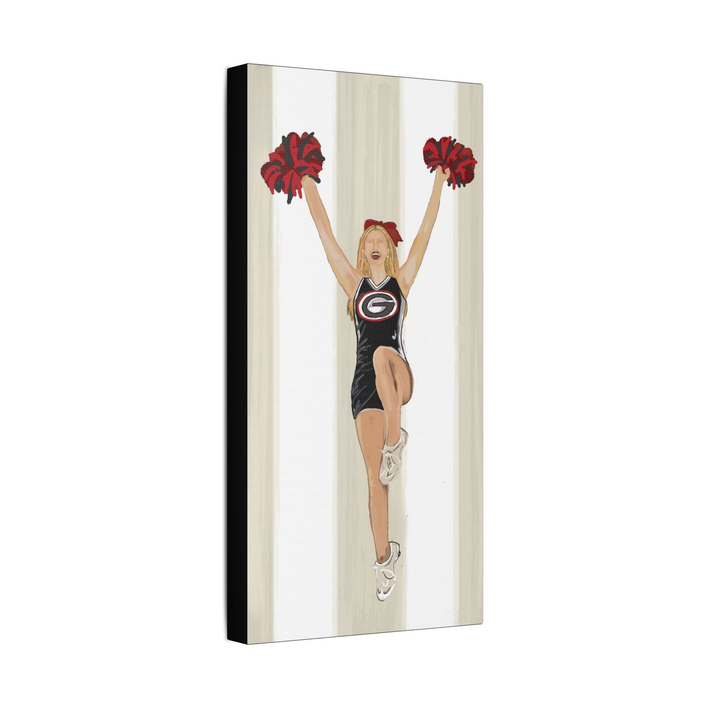 Buldldog Cheerleader Canvas Wall Art, Cheer Decoration, College Spirit Decor, Dorm Room Art, Team Pride Wall Hanging