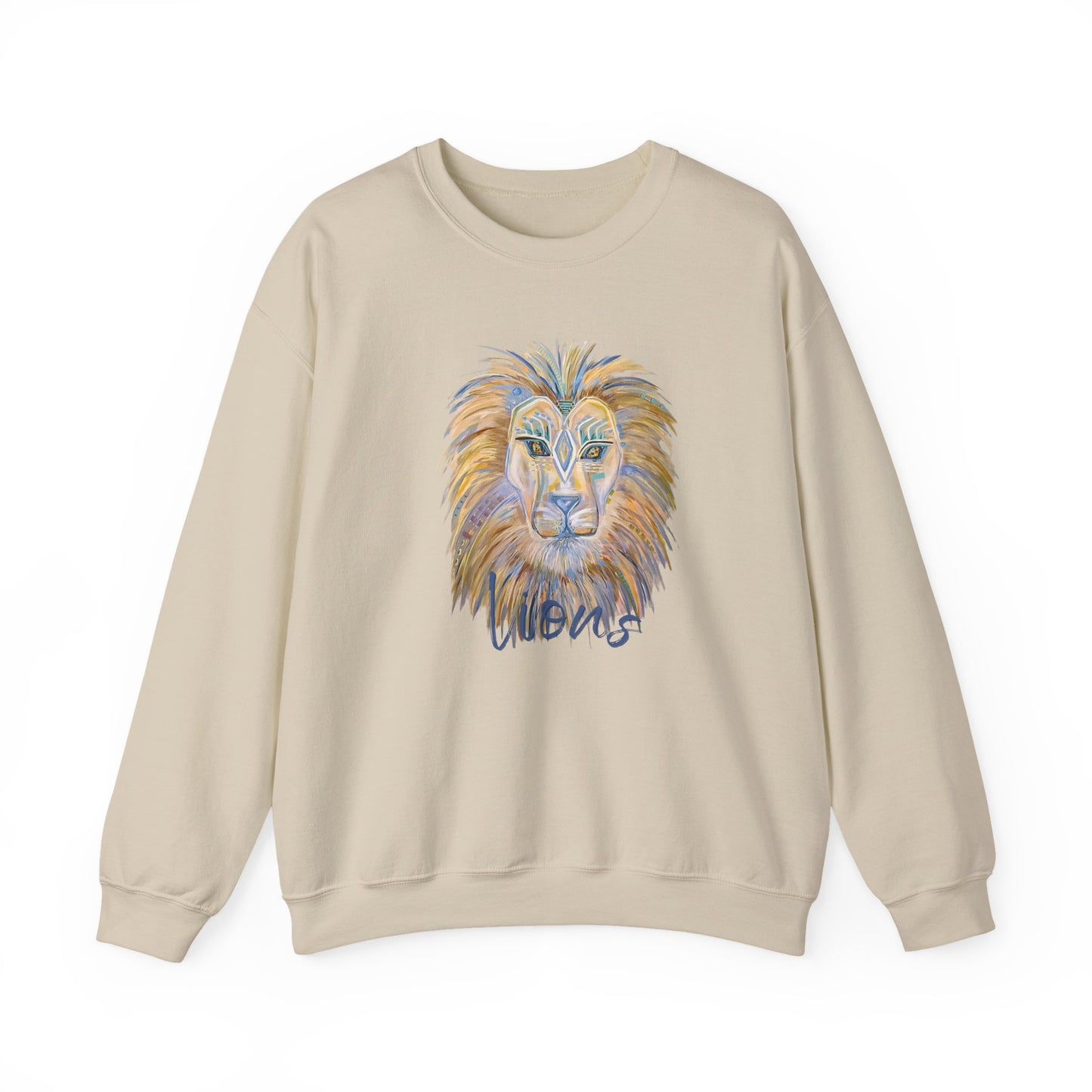 Lion Head Painting Crewneck Sweatshirt |original painting  made for Digital Artwork reproduction, Lion Portrait