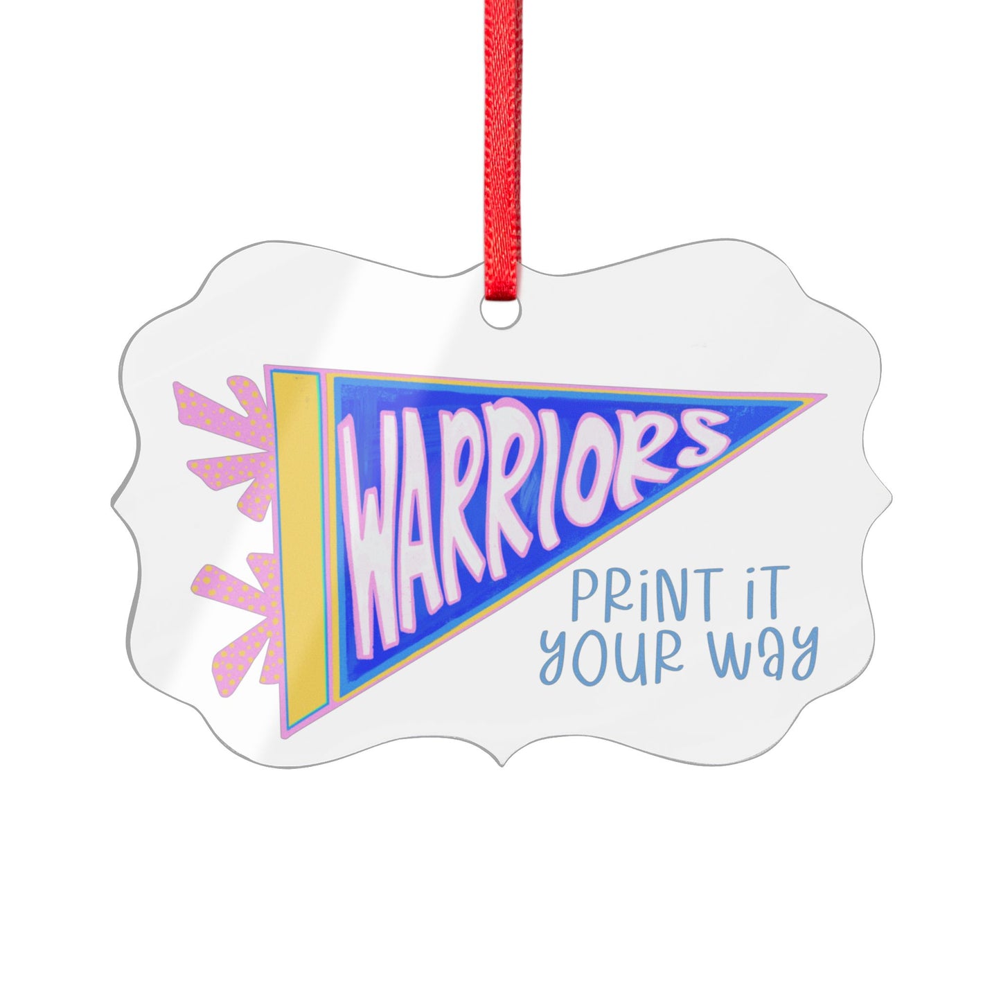 Warrior Pennant Acrylic Ornament (Multi-depth)custom