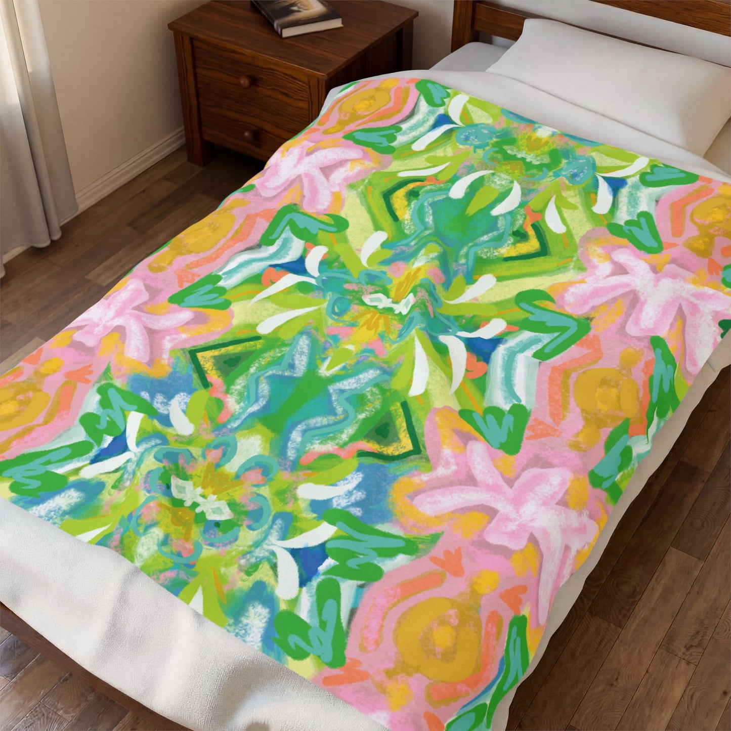 Park Lane Plush Blanket — Park Lane Vibrant Custom Illustration by Little Highpoint Home