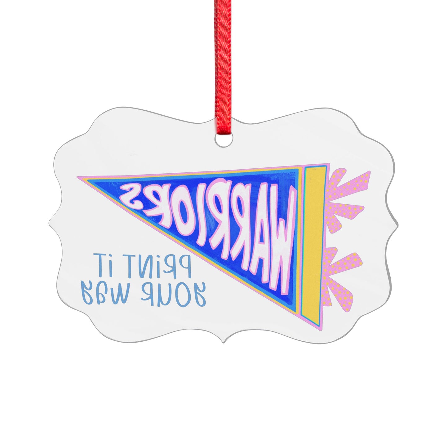Warrior Pennant Acrylic Ornament (Multi-depth)custom