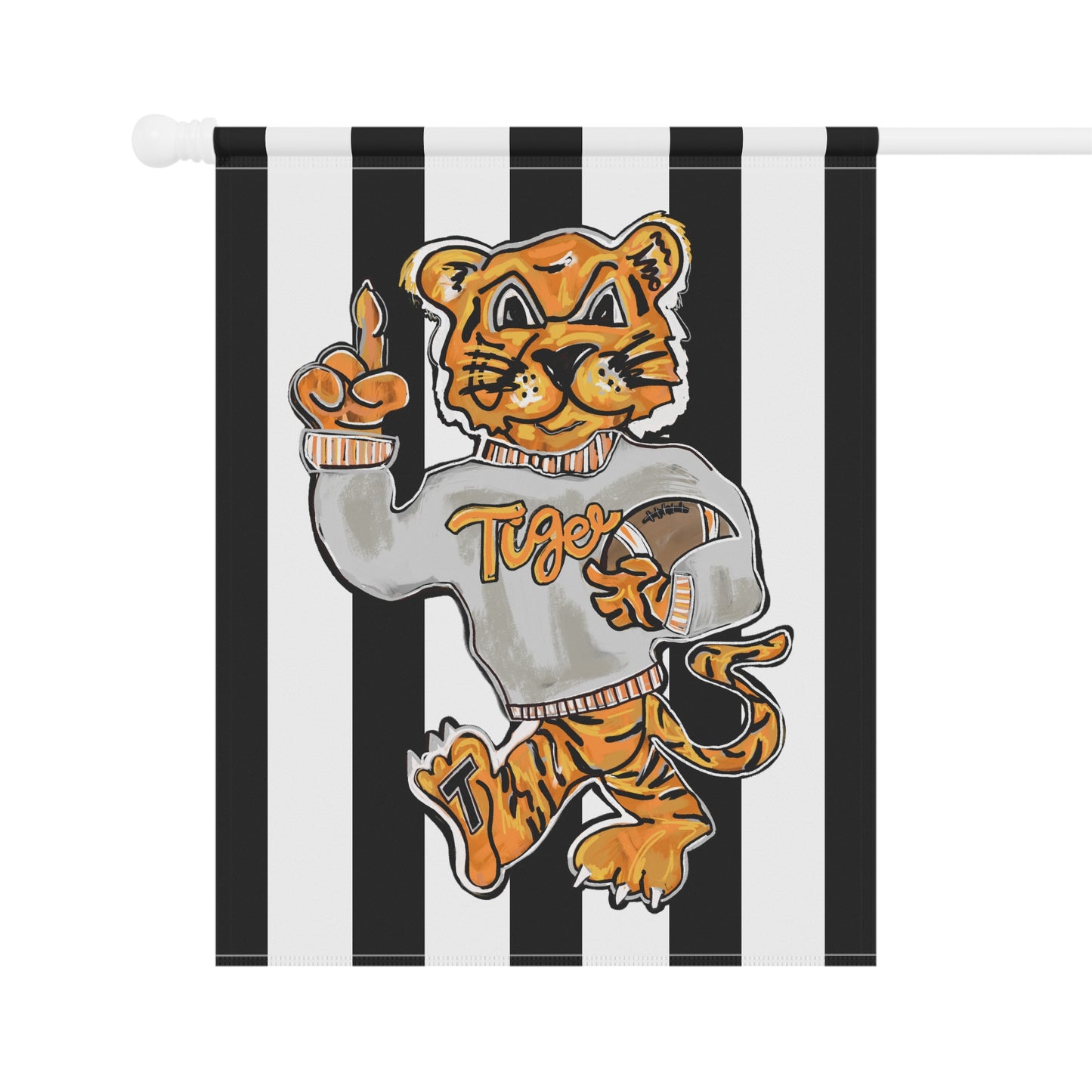River Football Garden Flag — Clemson Auburn Tiger Stripe House Banner