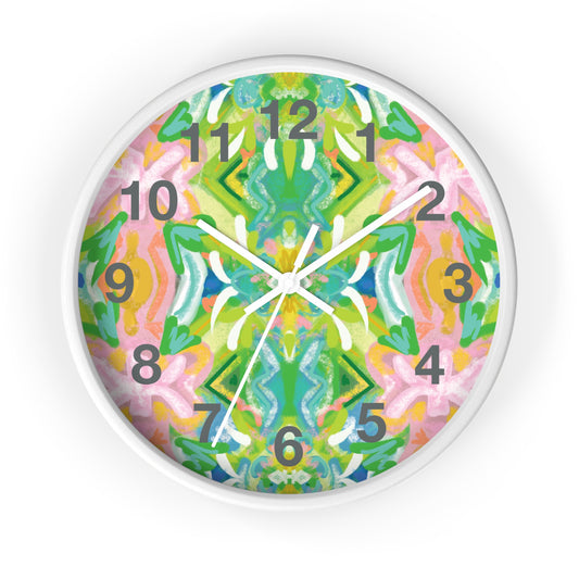 Park Lane  Wall Clock - Colorful Home Decor, Modern Wall Art, Gift for Her, Unique Timepiece, Vibrant Room Accent