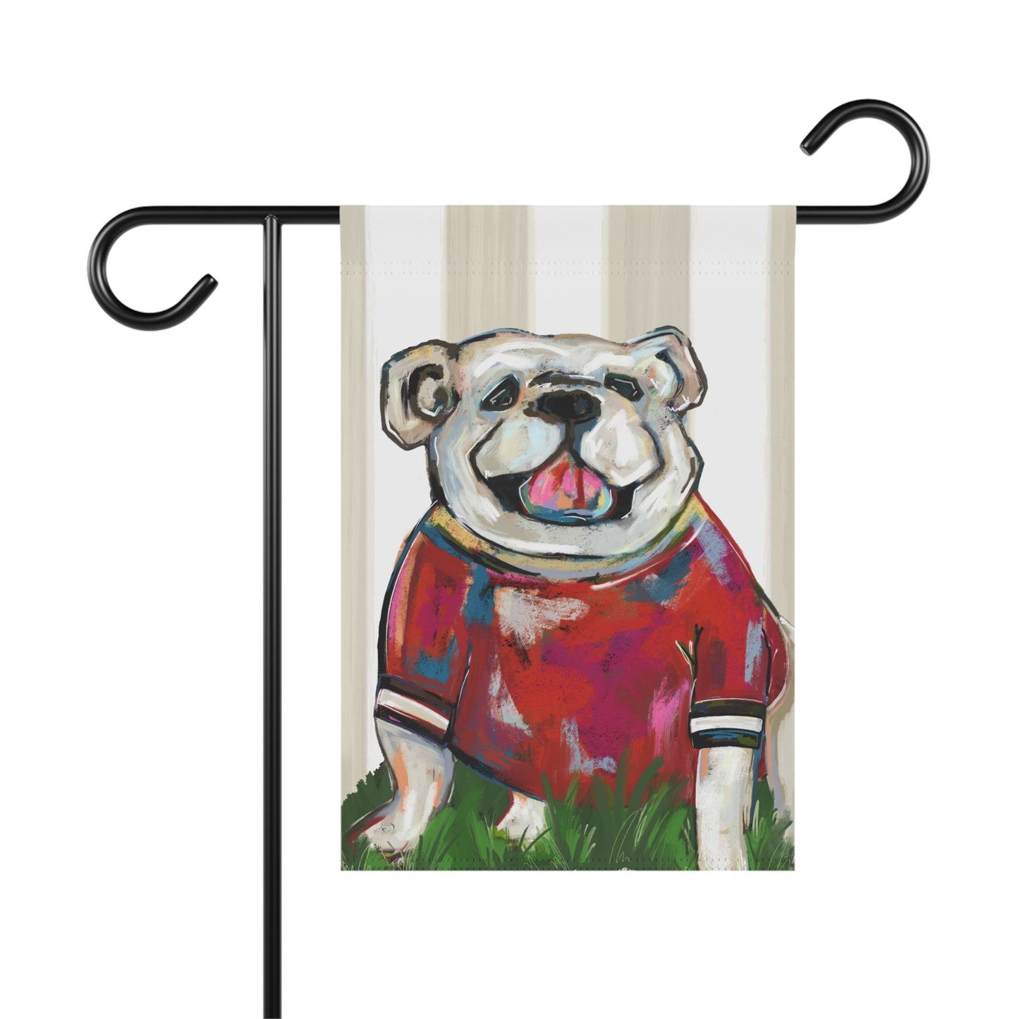 Bulldog Mascot Original Art Print for Dorm, Bulldog Fan Wall Tapestry, College Apartment Wall Hanging, Abstract Animal Painting